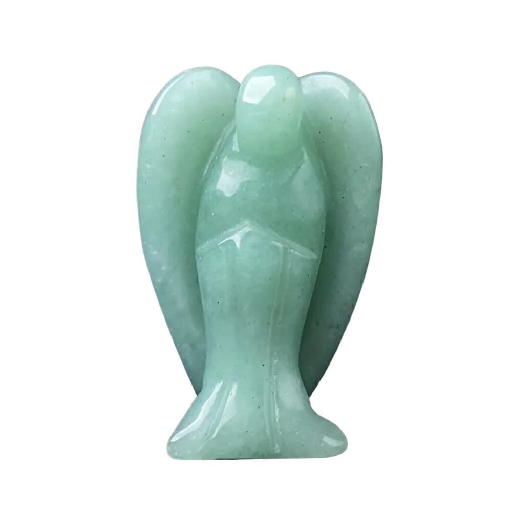 New! Natural Carved Stone Angel in Green Aventurine